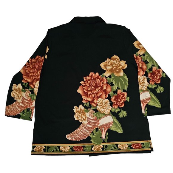 ModeLia Women's Floral Print Button Front 3/4 Sleeve Shirt Size Medium - Picture 2 of 10